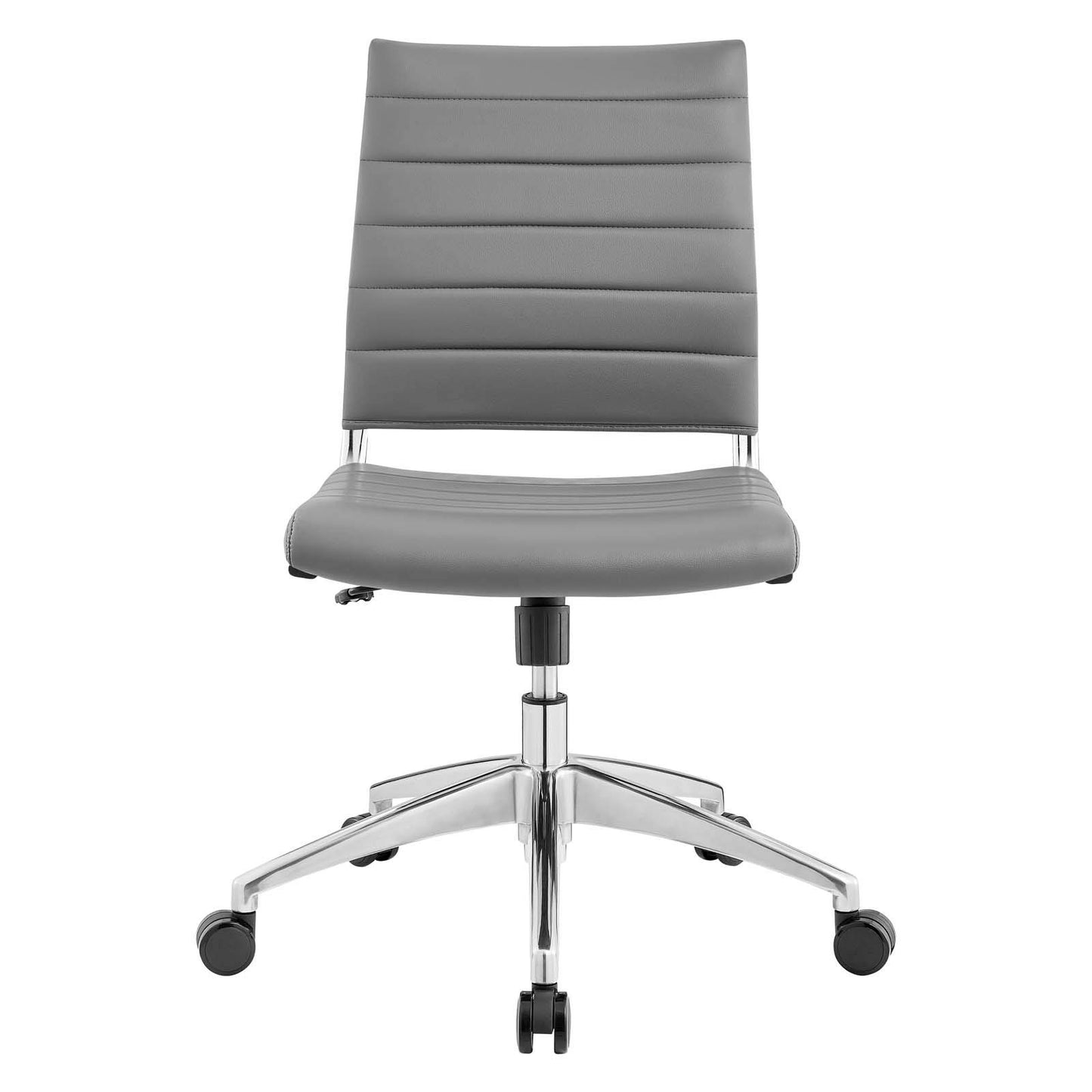 Modway Jive Ribbed Armless Mid Back Swivel Conference Chair In Gray
