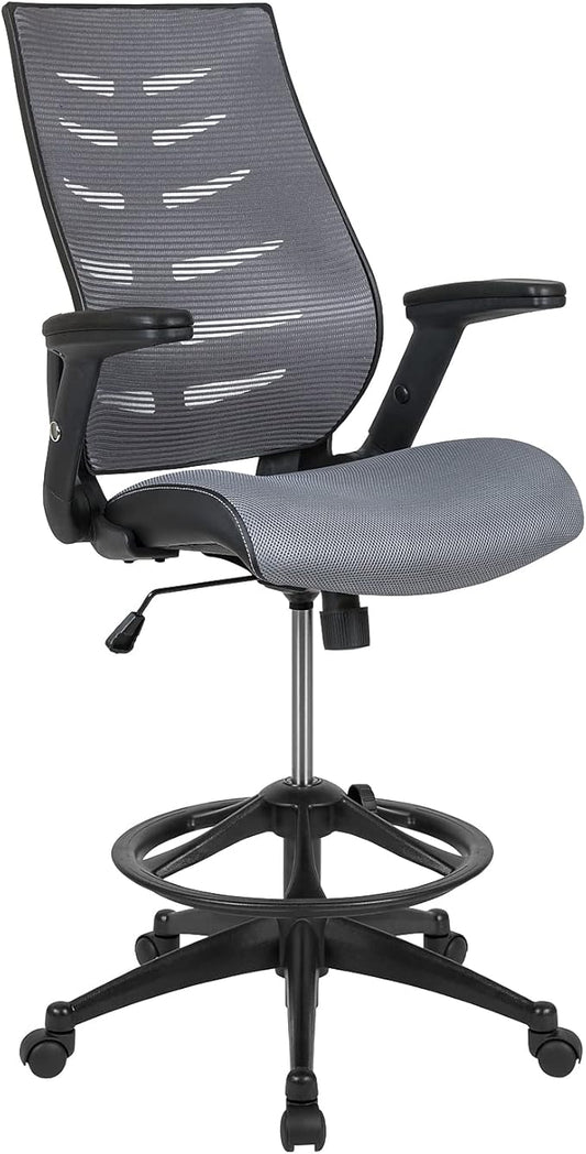 Flash Furniture Kale High Back Dark Gray Mesh Spine-Back Ergonomic Drafting