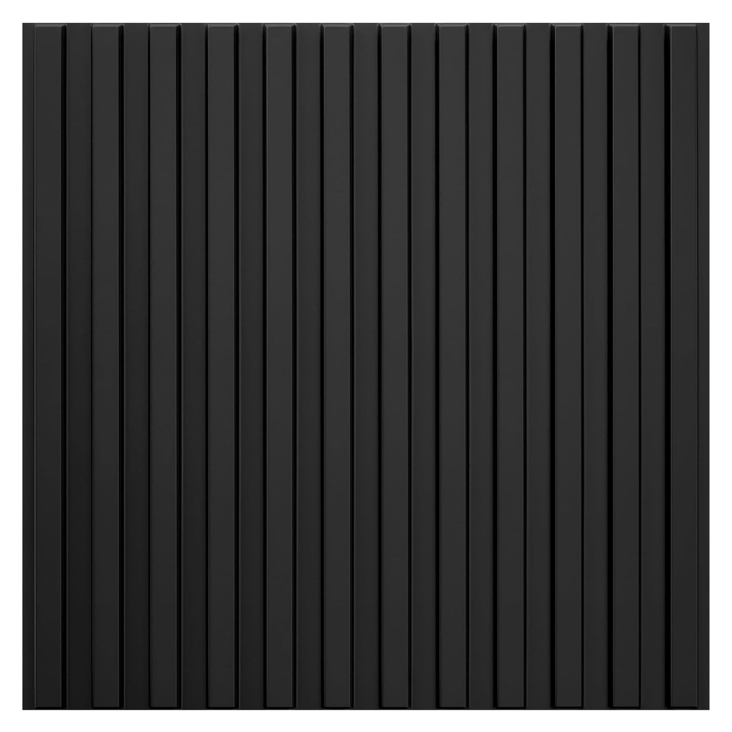 STICKGOO Slat Wall Panel, 3D Wall Panels for Interior Wall Decor PVC Fluted Textured Panel 12-Tile 19.7 x 19.7in - Black