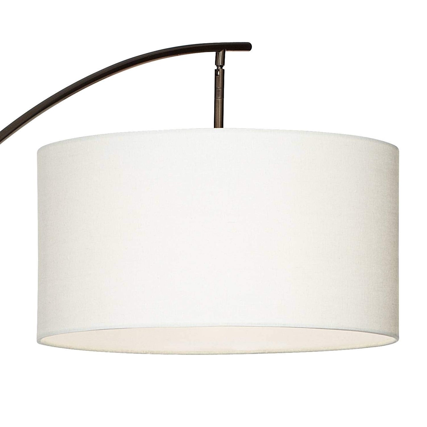 Possini Euro Design Raymond Modern Arched Floor Lamp Standing 69" Tall Bronze Brown Metal Slim Profile Off-White Linen Drum Shade Adjustable Boom Arm for Living Room Reading House Family Bedroom