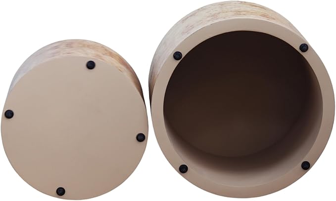 Nesting Coffee Table Set of 2 for Living Room, Modern Round Wooden Circle