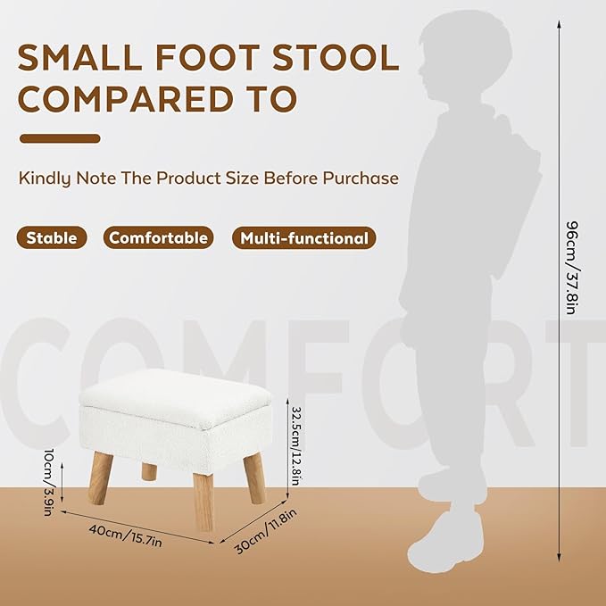 Storage Ottoman, Small Foot Stool Ottoman