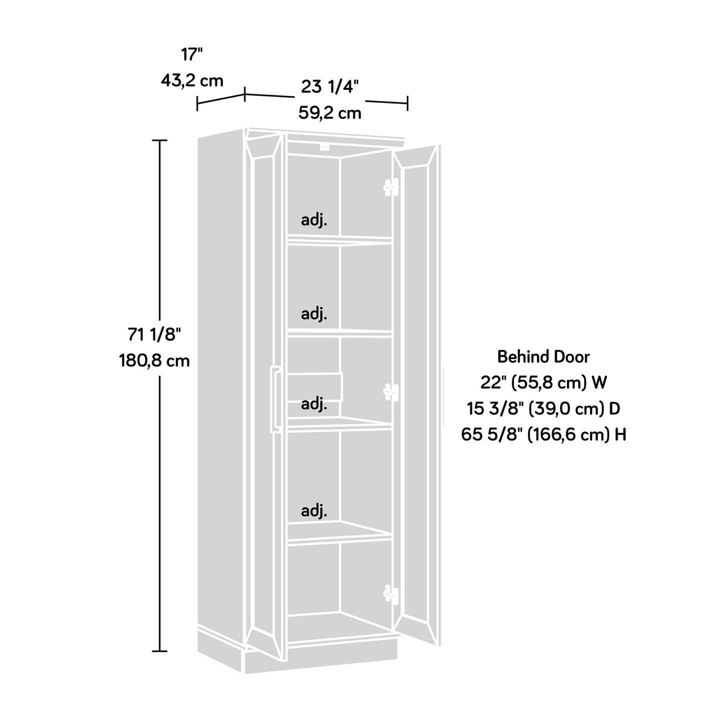 Sauder HomePlus Storage Cabinet/ pantry cabinets, Salt Oak finish