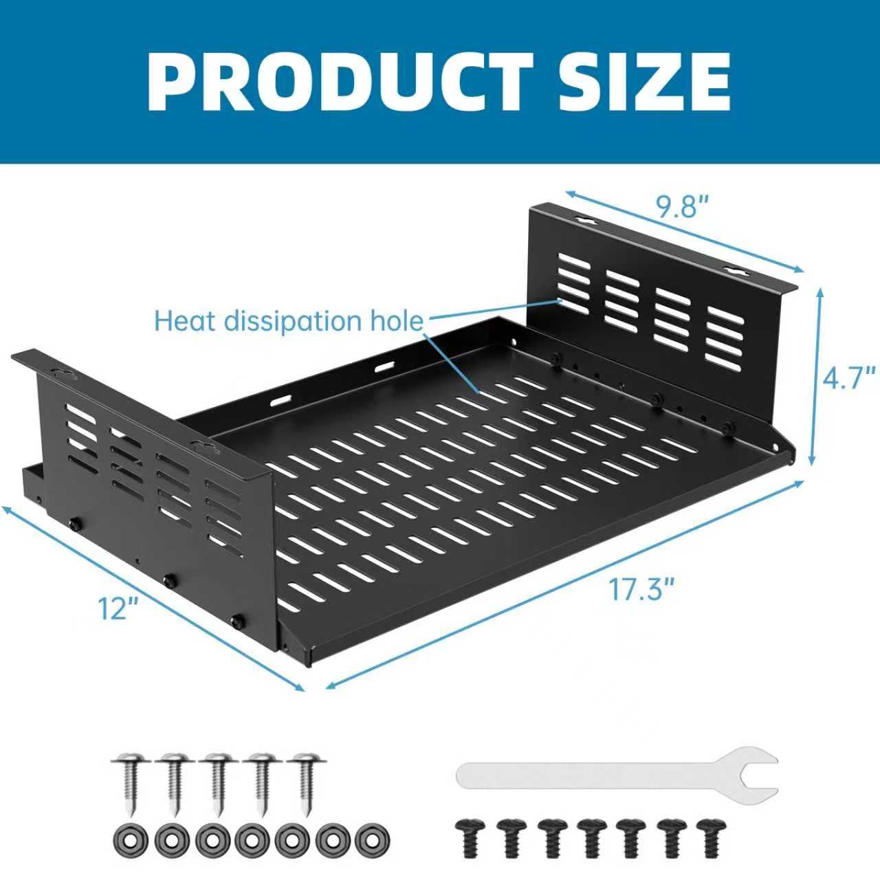 Fixirons PC Holder Under Desk,Under Desk Computer Mount for Small Form Factor SFF Computers and PCs,Compatible with PlayStation 4, PS4 Slim, PS4 Pro,Gaming UnderDesk L17.3 x H 4" x D 12"