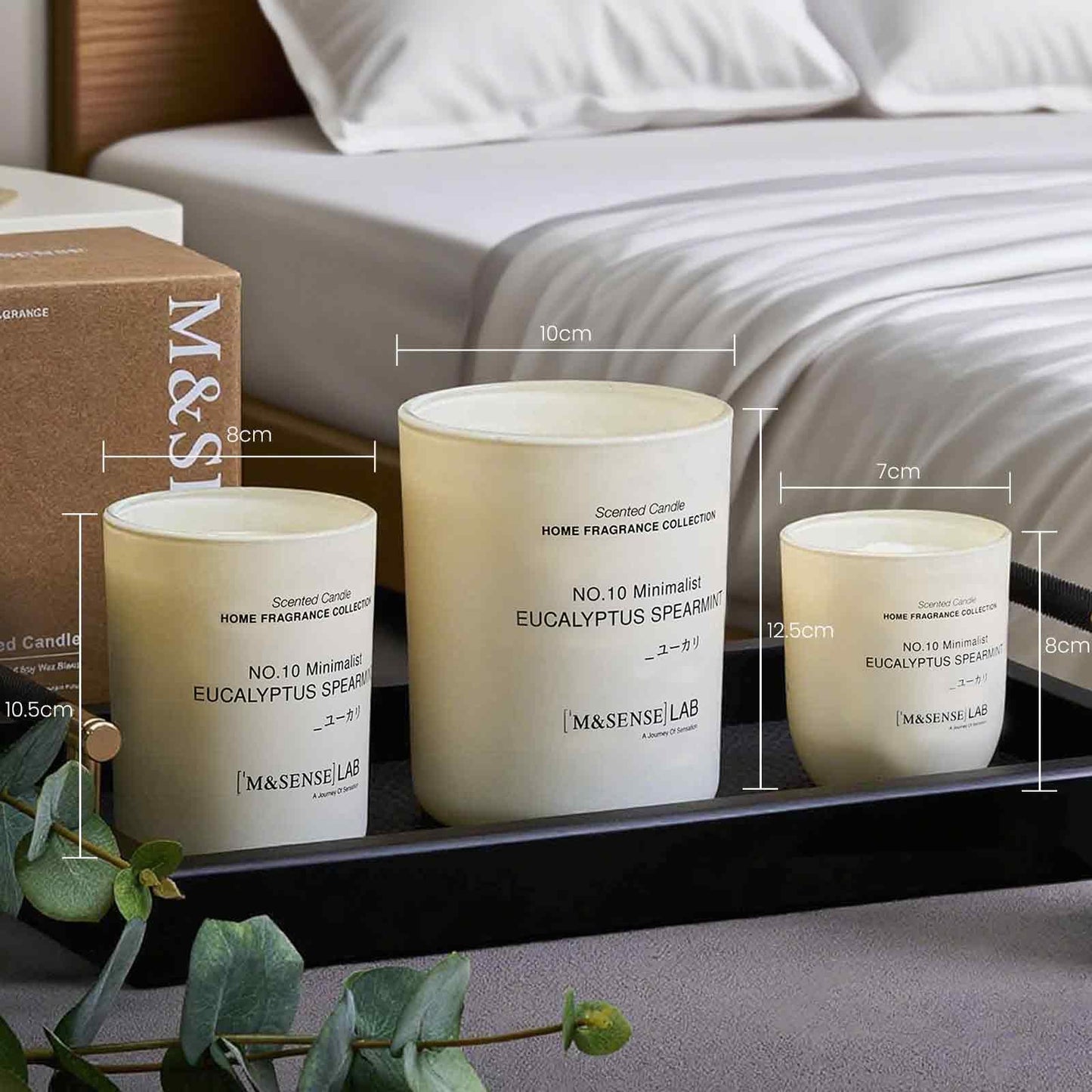 M&SENSE Natural Soy Candle| Leather Night | 5.3 oz | Mini Spring Scented Candles for Relaxation, Meditation, Home Décor | for Bedroom, Office, Party Small