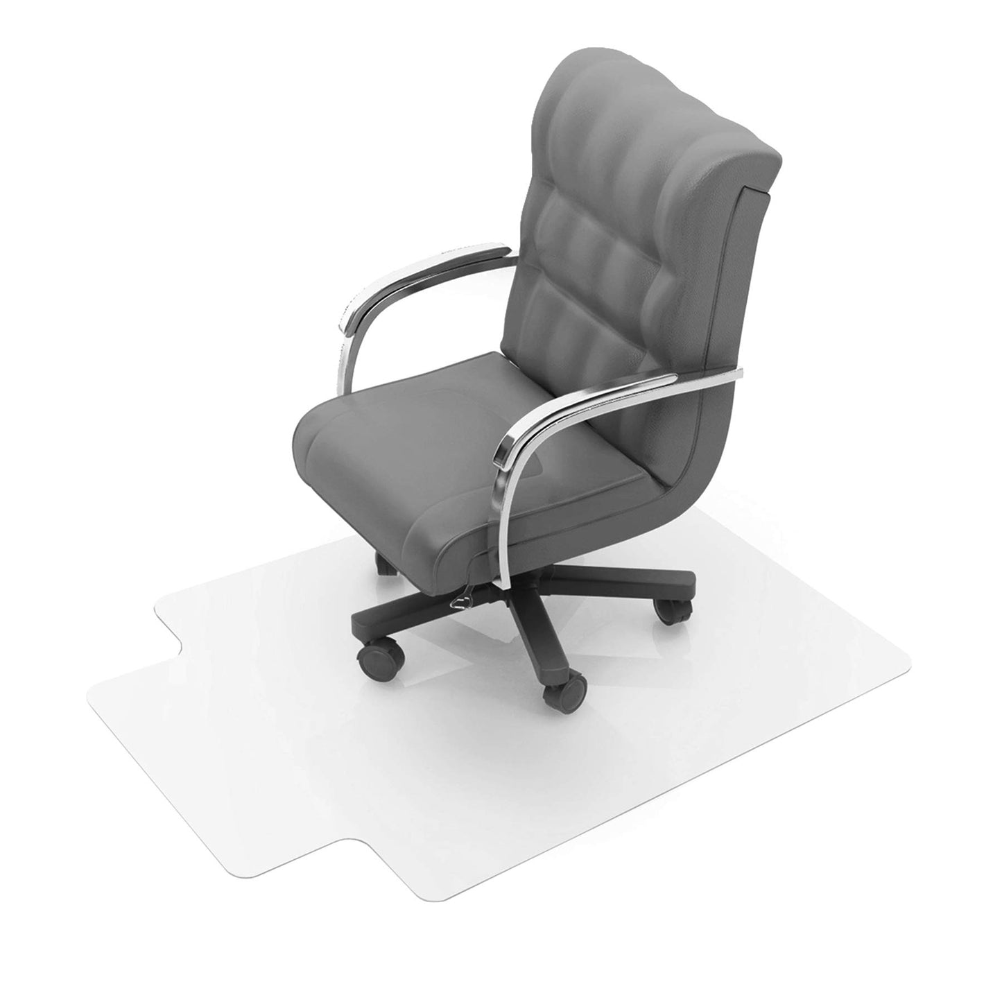 Floortex Chair Mat 45"x53", Traditional Lip Shape, Clear, for Carpet FR31341526LV - 1 Each
