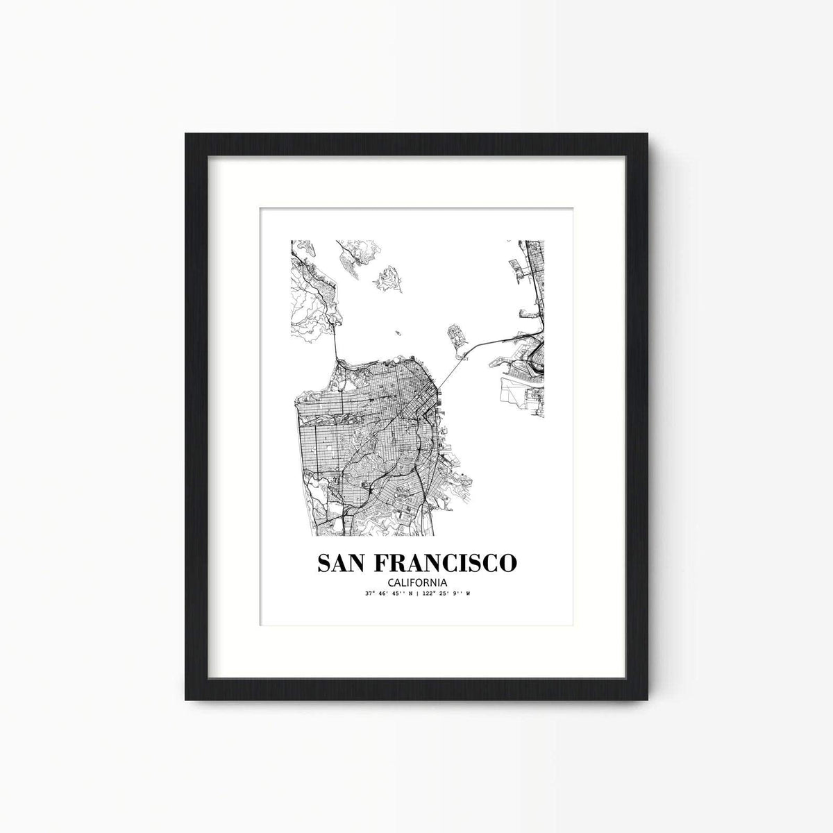 Eleville 8X10 Unframed San Francisco California City View Abstract Road Modern Map Art Print Poster Wall Office Home Decor Minimalist Line Art Hometown Housewarming wgn474
