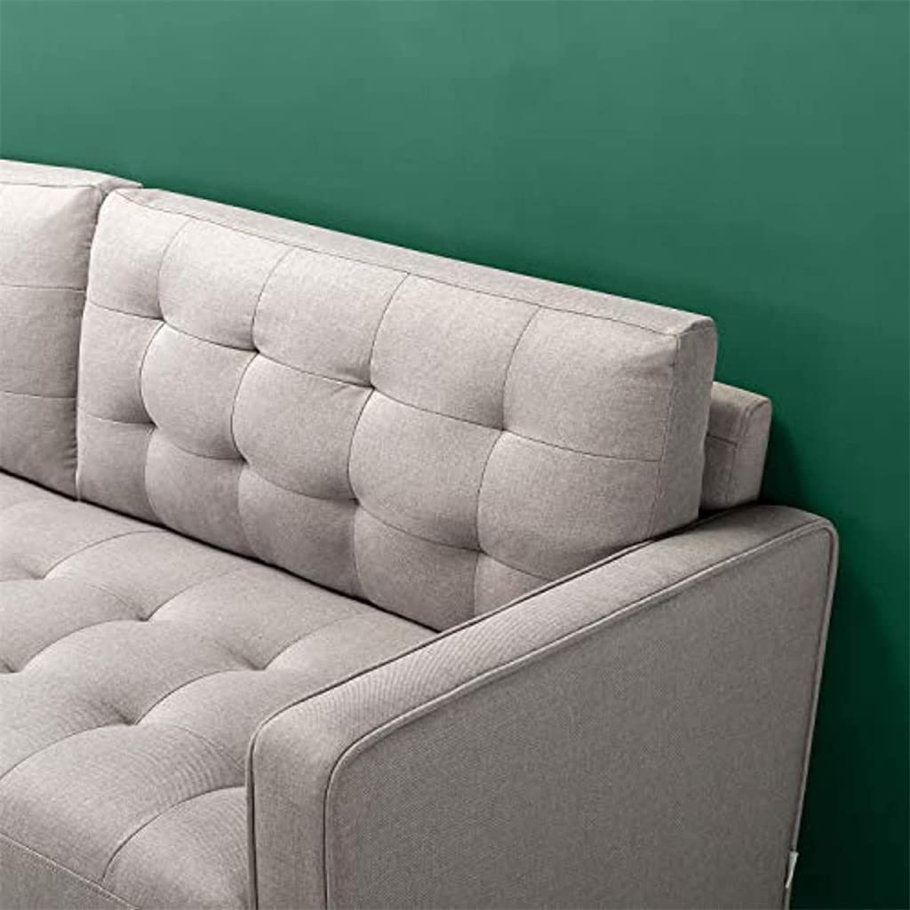YWMLFZ Sofa Couch/Grid Tufted Cushions Easy, Tool-Free Assembly, Stone Grey