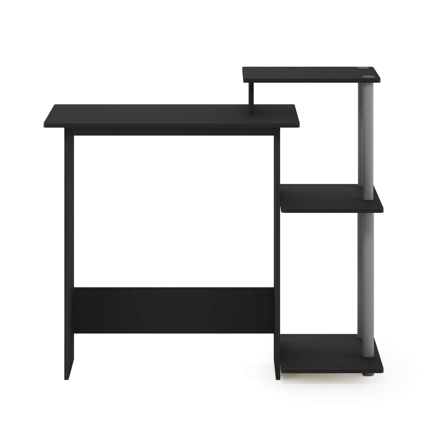Furinno EFFICIENT Desk, 28.6" Wide Gaming Desk with 3 Open Side Shelves, Laptop Notebook Computer Desk, Office Desk for Home Office, Study Room, Dorm, Bedroom, Black
