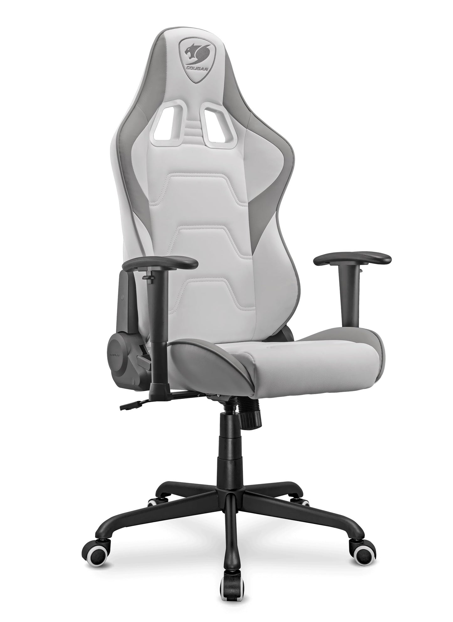 COUGAR Armor Elite White Gaming Chair, with Breathable PVC Leather, Head & Lumbar Pillow, 160º Reclining