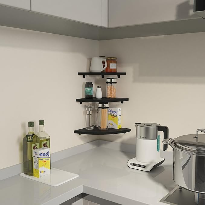 HORLIMER Floating Corner Shelf Wall Mount, Living Room