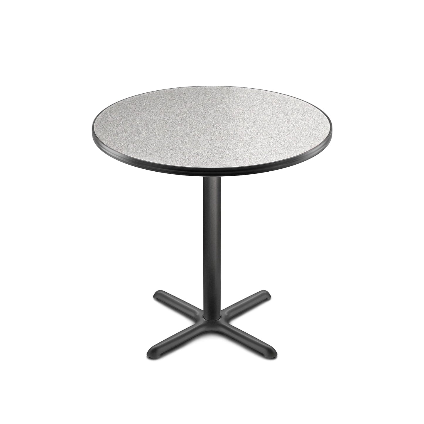 OEF Furnishings OEFCT13636XCGY Premium Commercial-Grade Restaurant and Breakroom Cafe Table (Round, 36 in Diameter, 36 in Counter Height, X-Base, Black Frame, Gray Nebula Laminate)