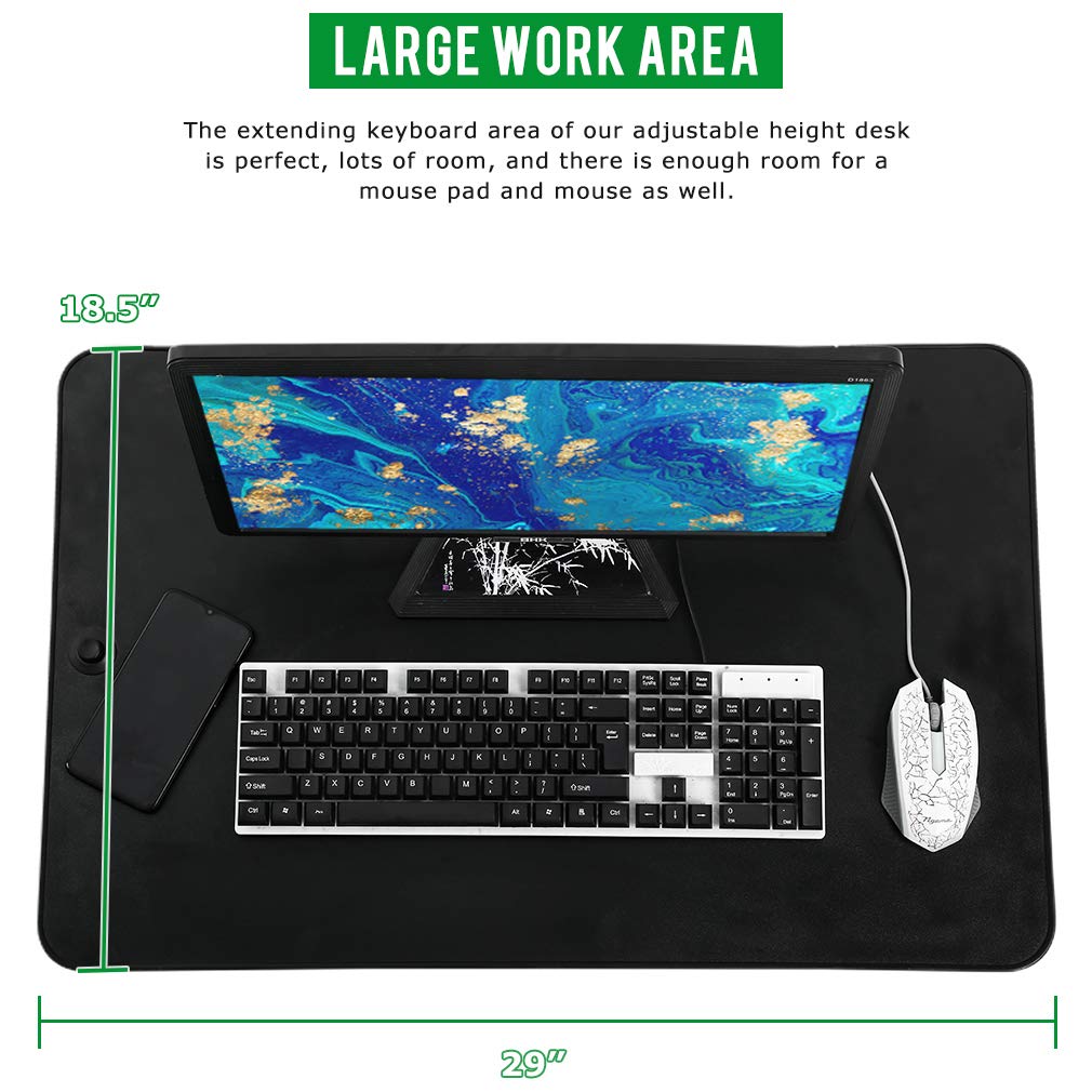 Standing Desk Height Adjustable 29 inch Computer Workstation Stand Up Desks Sit Stand Converter Desktop Riser Table for Laptop & Computer Monitors