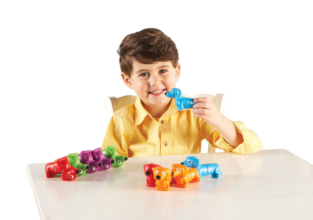 Learning Resources Snap-N-Learn Rhyming Pups Toy - Phonics, Letter Game, Toddler Color Recognition, Montessori Preschool Activities, Matching Set, Fine Motor Skills, Gifts for Boys and Girls
