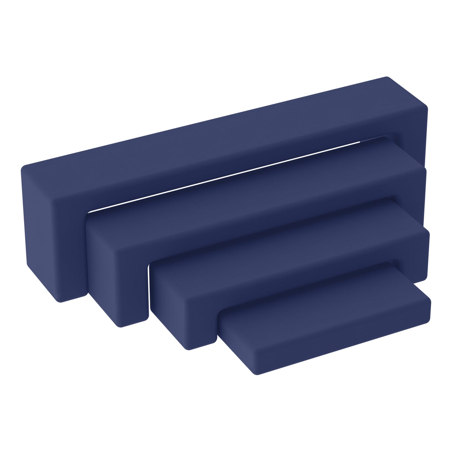 FDP Pro Series Nesting Benches Collaborative Commercial Furniture for Hotel Lobby, Office, School, Restaurant, Library, Waiting Room (4-Piece) - Navy
