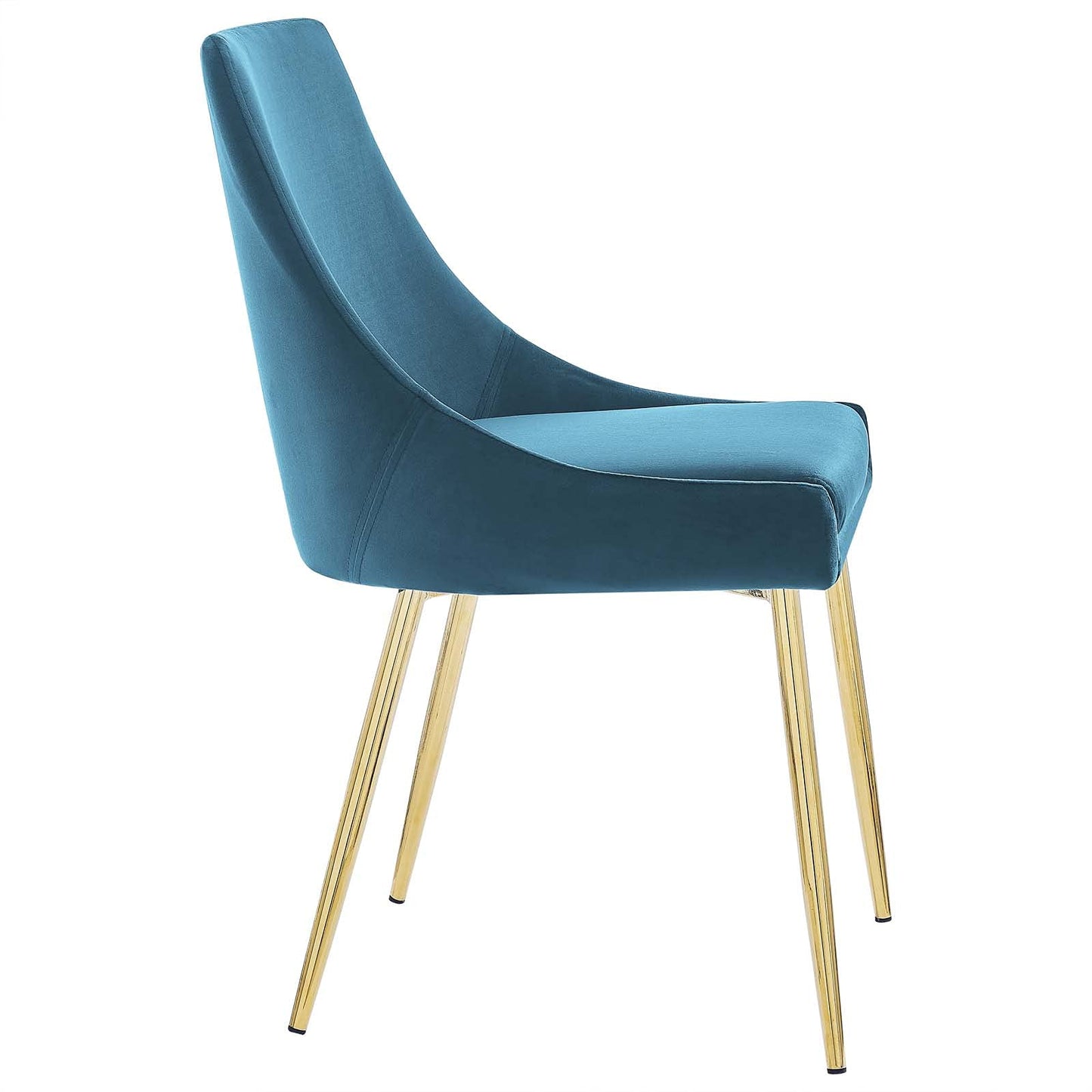 Viscount Performance Velvet Dining Chairs - Set of 2 in Gold Blue