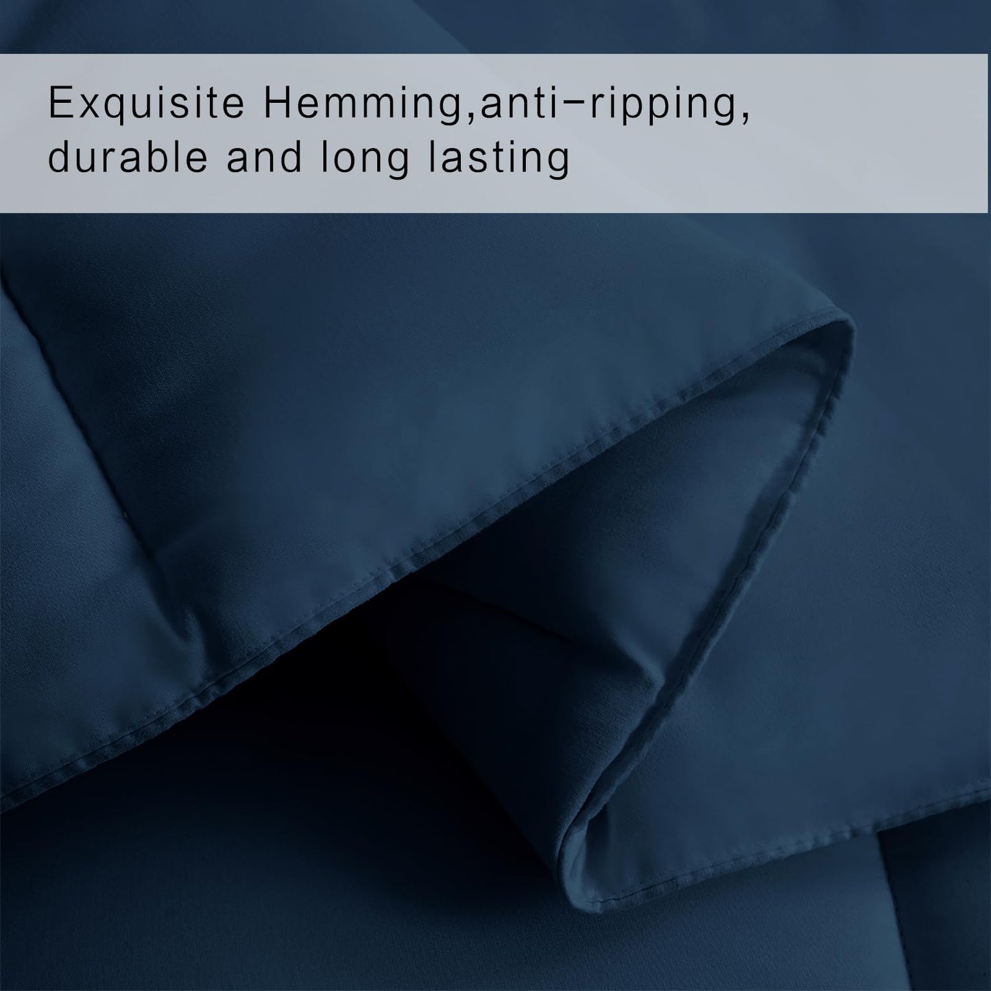COHOME Premium King Size Comforter, All-Season Quilted Down Alternative Duvet Insert, Luxury Hotel GentleSoft Comforter with Anti-Clump Tech & 8 Tabs - Reversible - Navy Blue 90x102 inches
