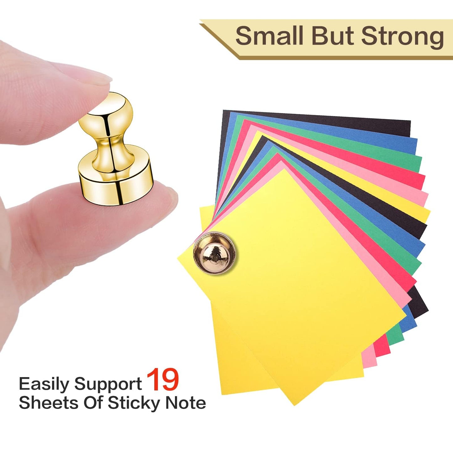 LOVIMAG Fridge Magnets 50Pcs Refrigerator Whiteboard Small Strong Magnet Classroom Kitchen Accessories Decorative Locker Set Decor Must Haves Office Calendar Refrigerador Magnetic Cute Crafts Gold