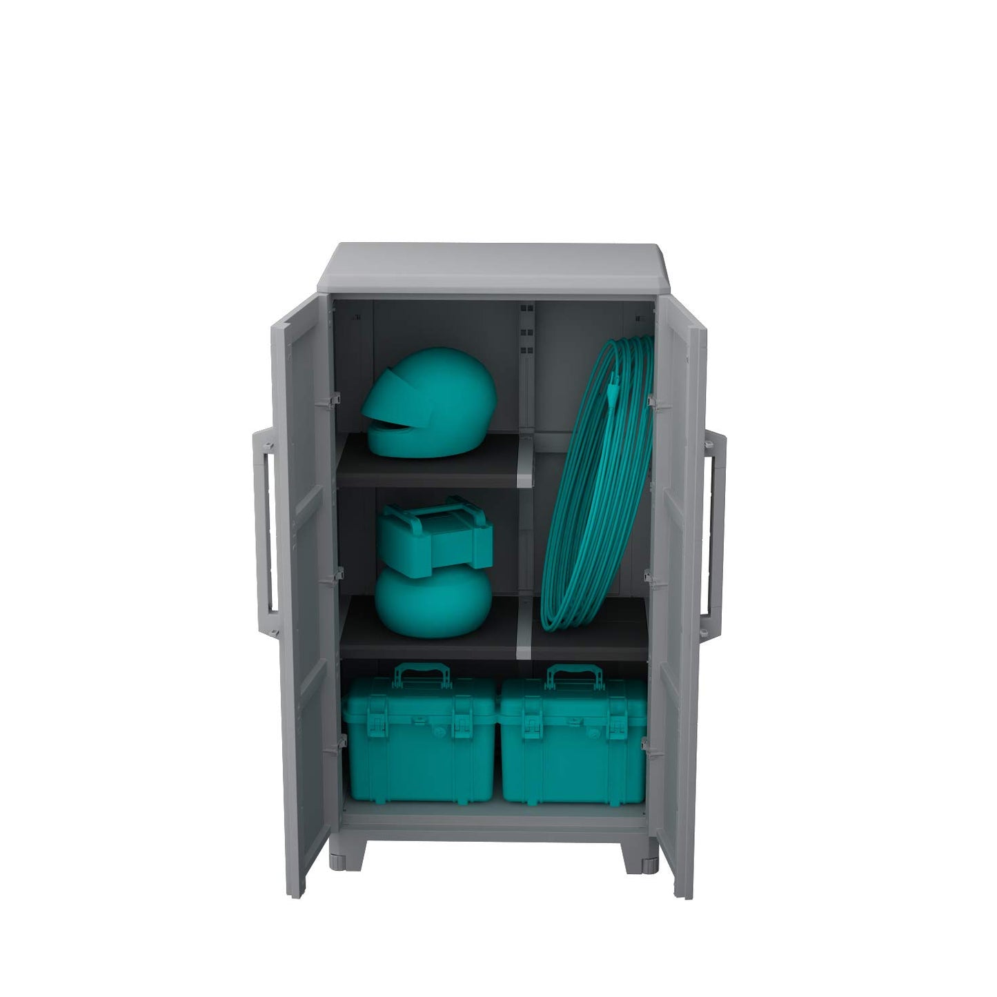 Terry 1102921, Transforming Modular 3, Cabinet with a Modern and Linear Design Suitable for Any Environment, (up to 40 kg evenly distributed), Grey, 78 x 43.6 x 143 cm