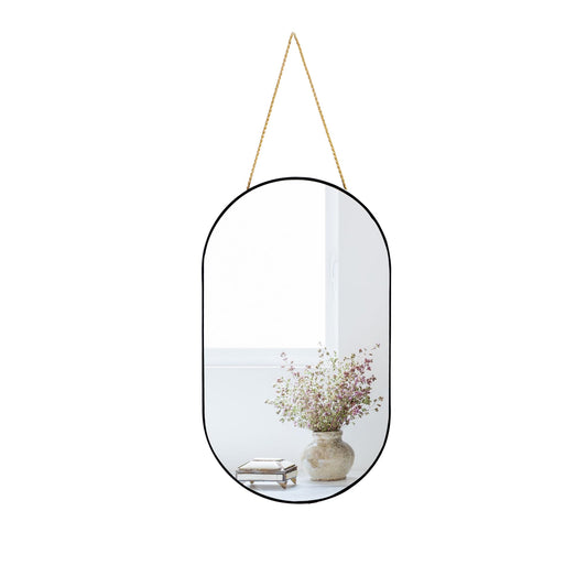 YCHMIR Oval Wall Mirror, Gold, Oval Shape, for Bathrooms and More (Black, 16x9.2 inch)