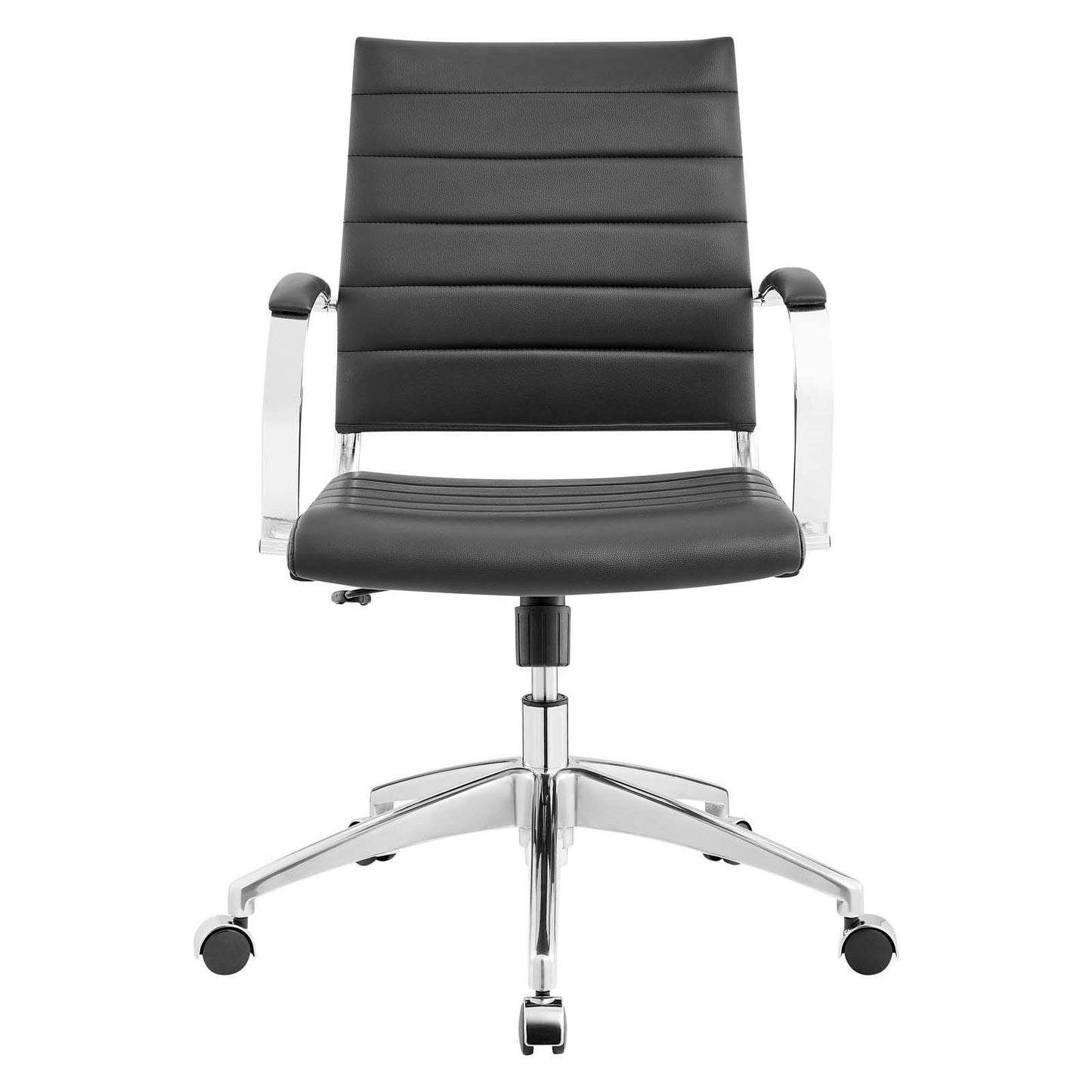Modway Jive Ribbed, Mid Back Office Chair, Black