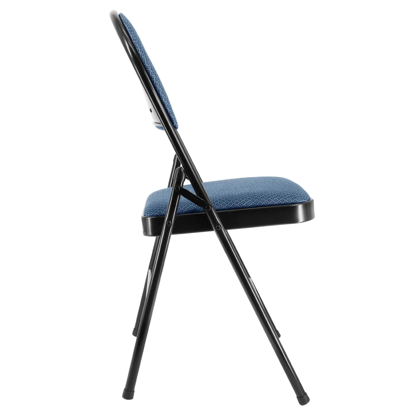 Elama 4 Piece Metal Indoor/Outdoor Folding Dinner Chairs with Padded Seats and Top Handle (Blue1)