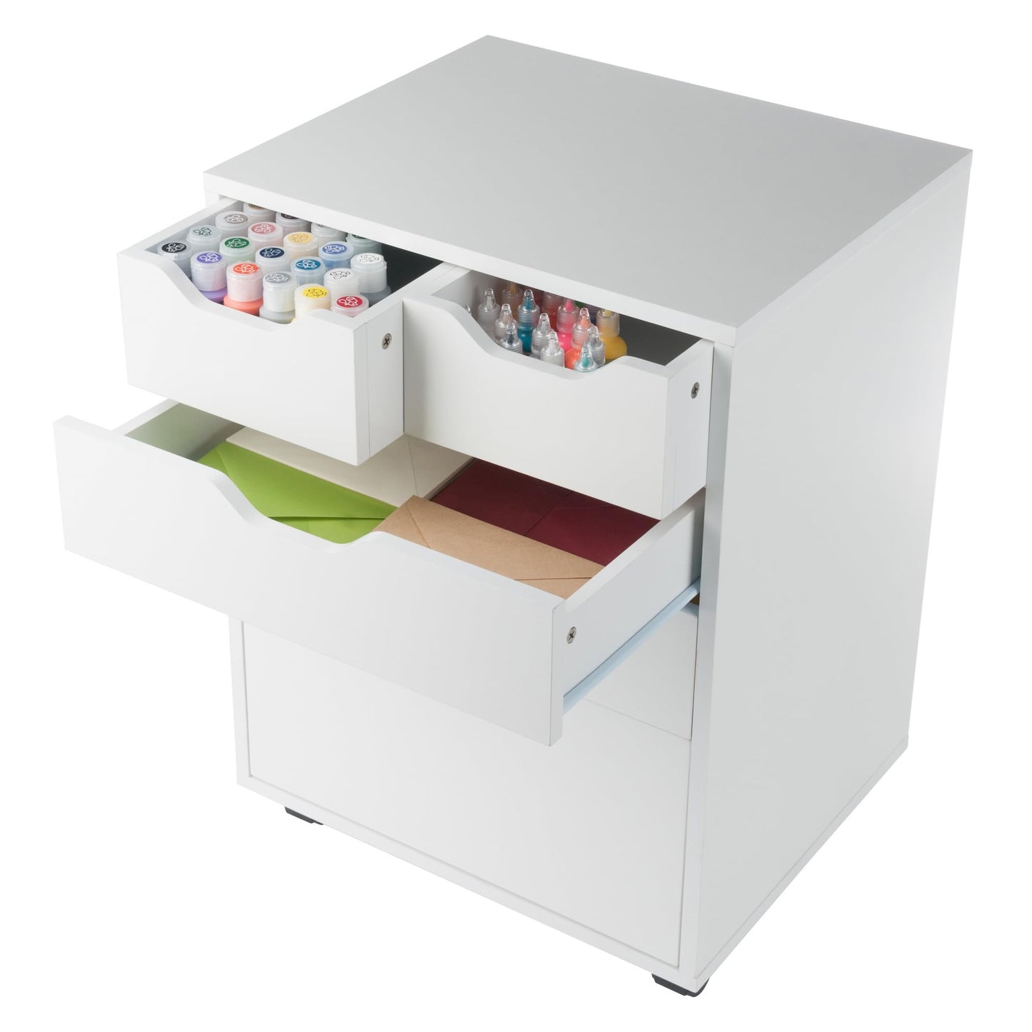Winsome Halifax Mobile Storage Cabinet with 5 Drawers in White, Stylish & Functional Home Storage Cabinet for Filing, Kitchen Organization, Moveable Furniture for Office, Dorms, Apartments
