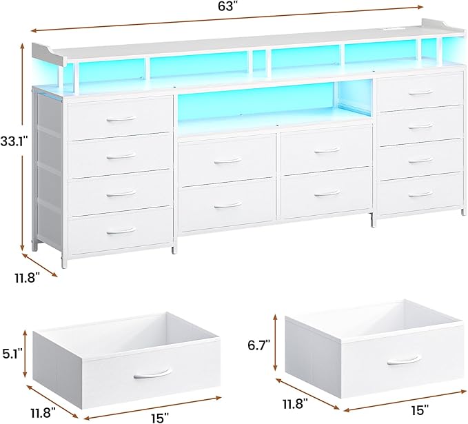 BTHFST 12 Drawers TV Stand Dresser
