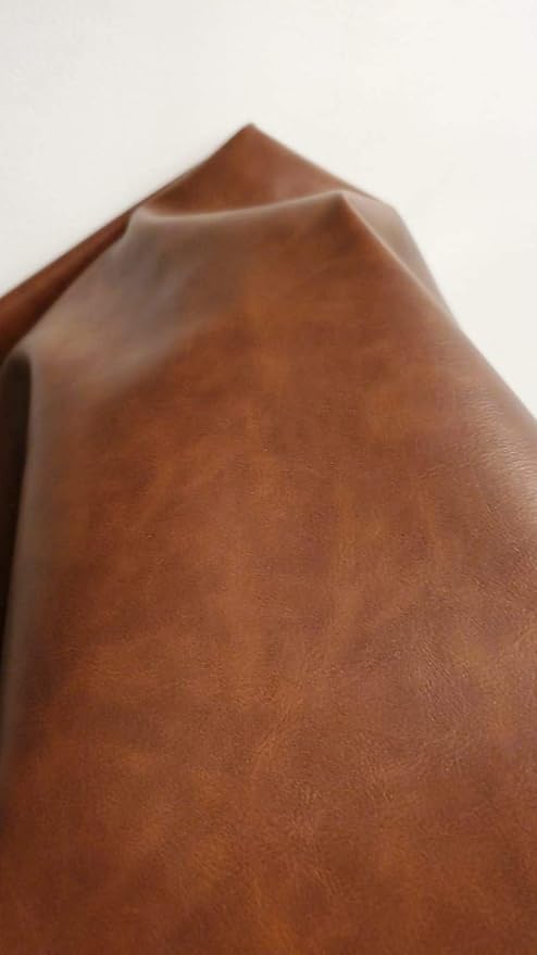 NAT Leathers | Tan Mid Brown Soft Faux Vegan Leather PU | 5 Yards Cut by The