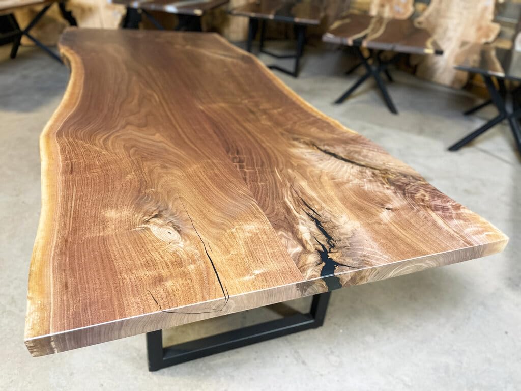 RESINHOMEFURNITURE Modern Natural Live Edge Acacia Wood Dining Table Coffee Table Living Room Table Hallway Table Meeting Table Office Table Counter Table Home Décor (30" Inches Tall, 72 x 36 Inches)