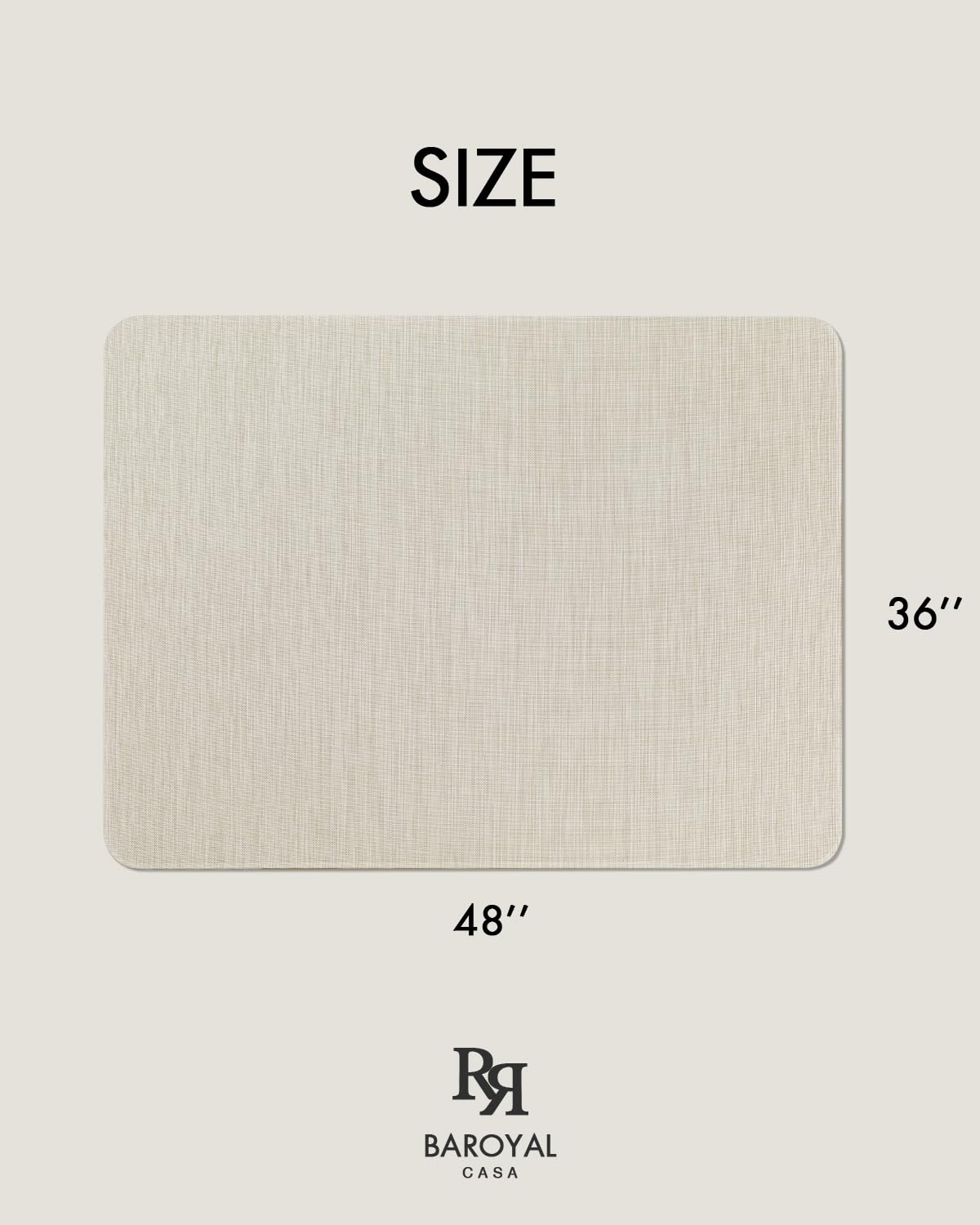 Baroyal Office Chair Mat for Hardwood Floor Under Desk Computer Rolling Chair Mat for Wood/Tile Floor Non-Slip Heavy Duty Desk Rug PVC Plastic Hard Floor Protector 36" x 48" (Parchment)