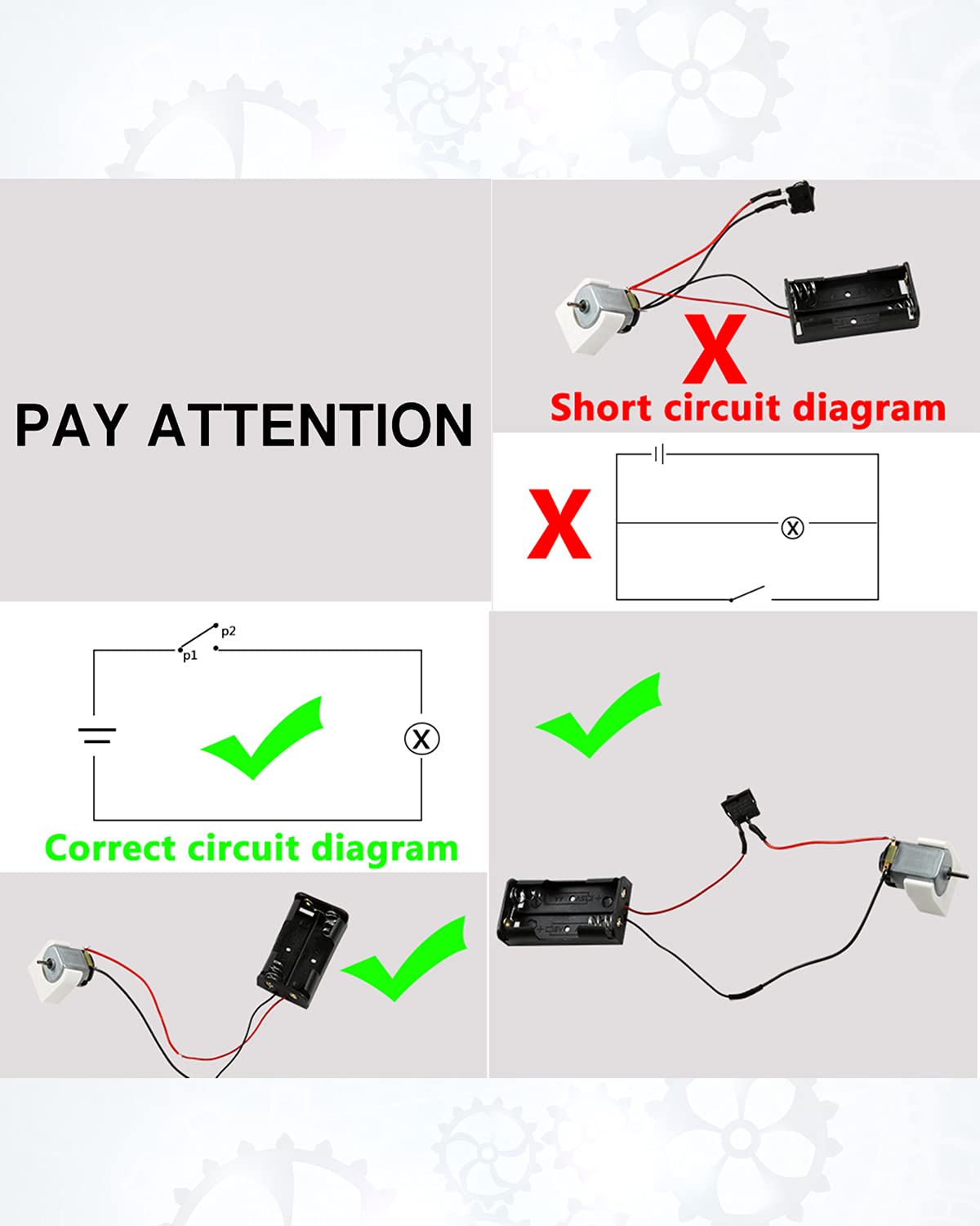Sntieecr 6 Set Mini Generator Motors 3V-12V DC Motor, Wind Turbine Generator with Mini Fan Leaf and Plastic Motor Holder for DIY Educational Physics Experiment