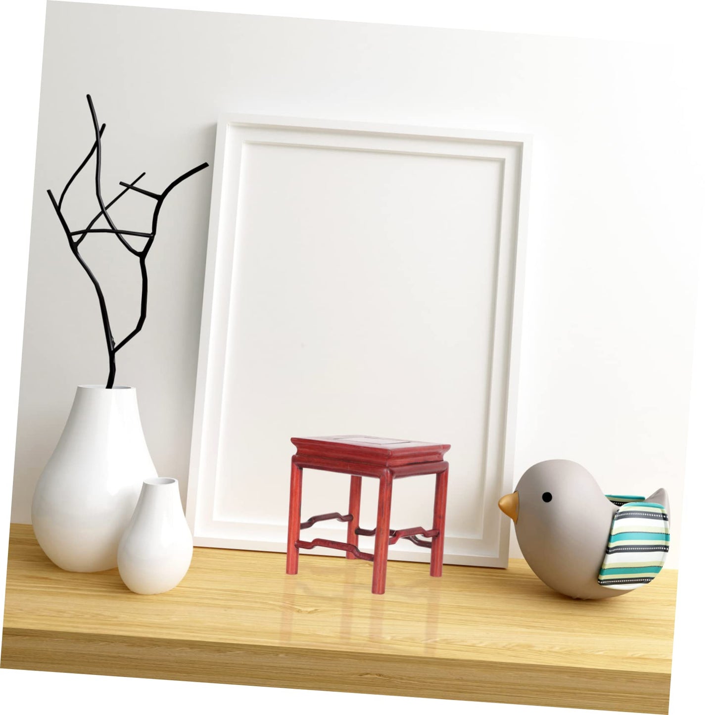 PRETYZOOM Handcrafted Flower Pot Base for Indoor Plants Office Bonsai Adornment Base Plant Stand
