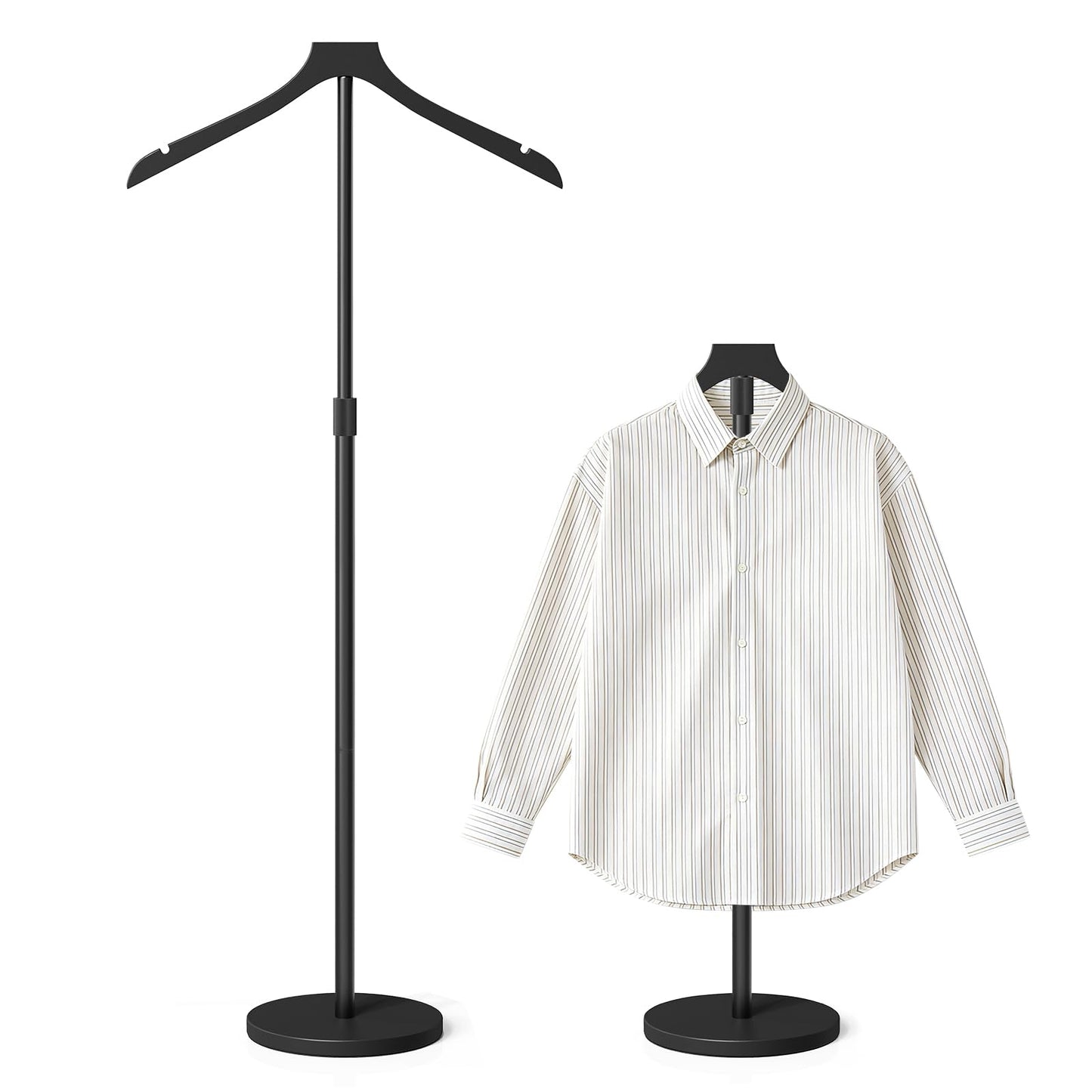 OLV Mannequin Torso, Adjustable Shirt Display Stand 30 to 41 Inches Height, Stable Dress Form Clothing Display Stand for Vendor, Portable Garment Rack for Coat Jacket, Black