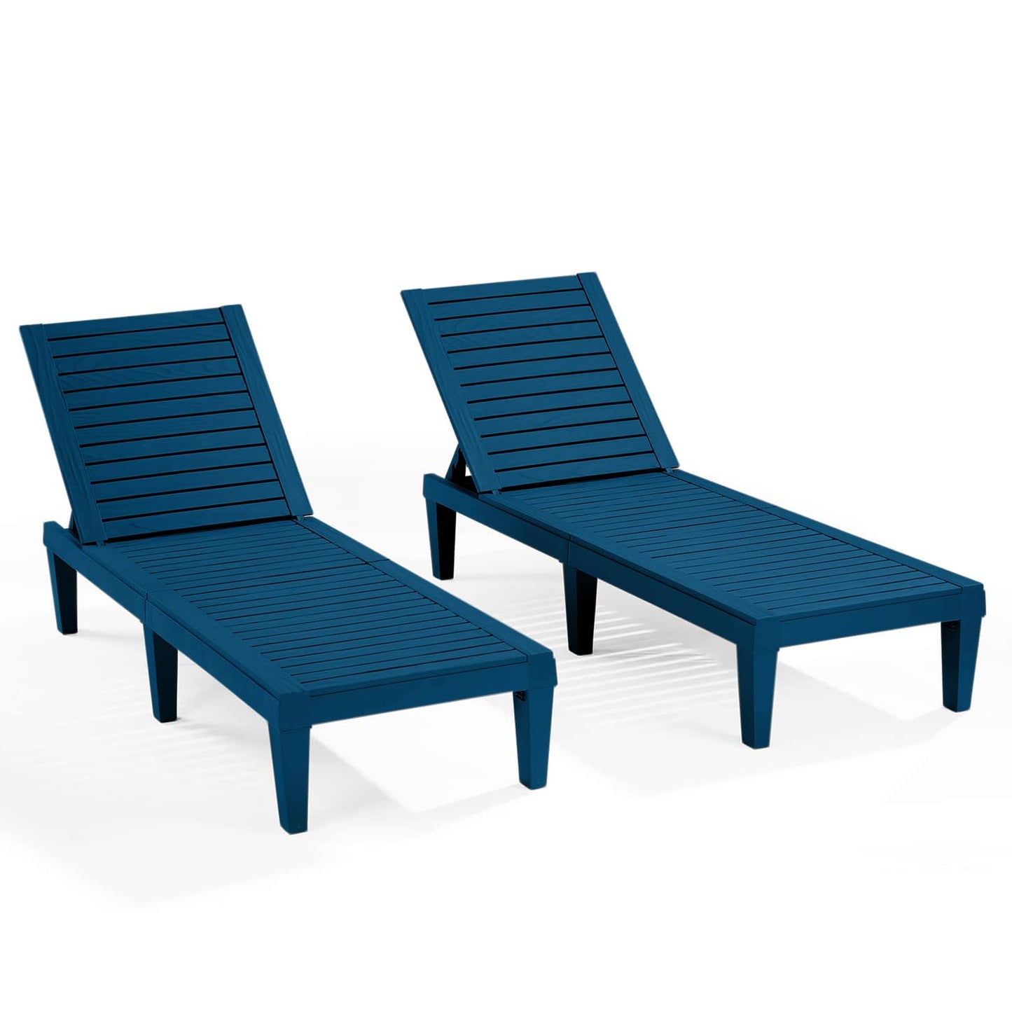 Nestl Sun Tanning Chair - Blue Chaise Lounge Chair Outdoor, Lightweight Pool Lounge Chairs Set of 2, Adjustable 5-Position Reclining Lawn Chair, Waterproof Beach Outdoor Lounge Chairs