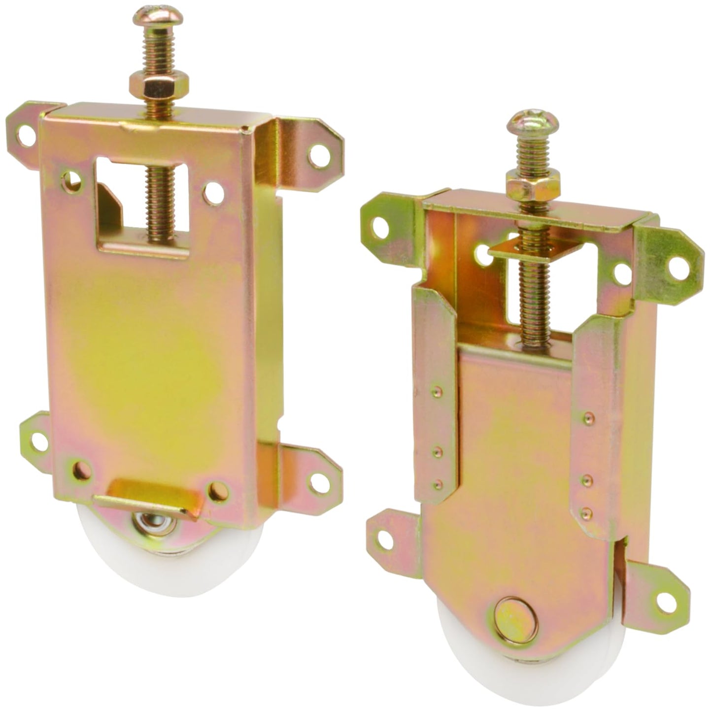 Sliding Mirror Closet Door Rollers Replacement Hardware Fits Contractors Part #W8020C Wardrobe Doors Wheels, 2-1/2" Vertical H.C., 1-1/2" Nylon Concaved Ball Bearing Wheel, 2 Pack