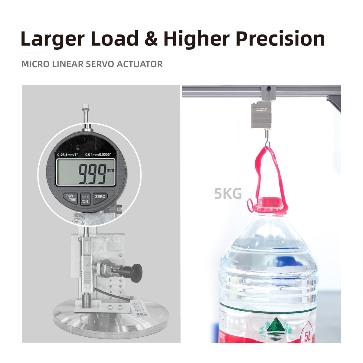 INSPIRE ROBOTS LAS High Precision Micro Linear Servo Actuator,Stroke 10mm,Force 23.6lbs(105N), Drive&Control Integrated| for Robotics,Industrial Automation,Biomedical Instrument,Education|LAS10-021D
