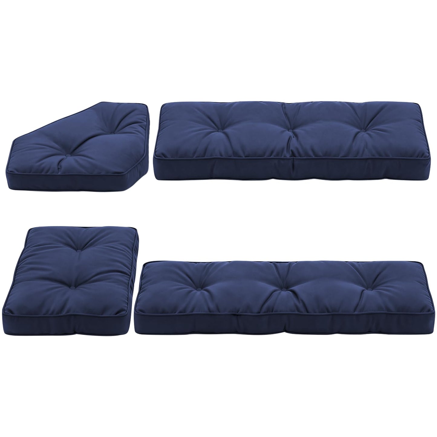 CTLAMK Breakfast Nook Cushions Set of 4, Waterproof Oxford Fabric Kitchen Nooks Cushions, Soft Polyester Filling Cozy Supportive Nooks Cushion, Breakfast Nook Cushion Cozy Dining Area Seating,Blue