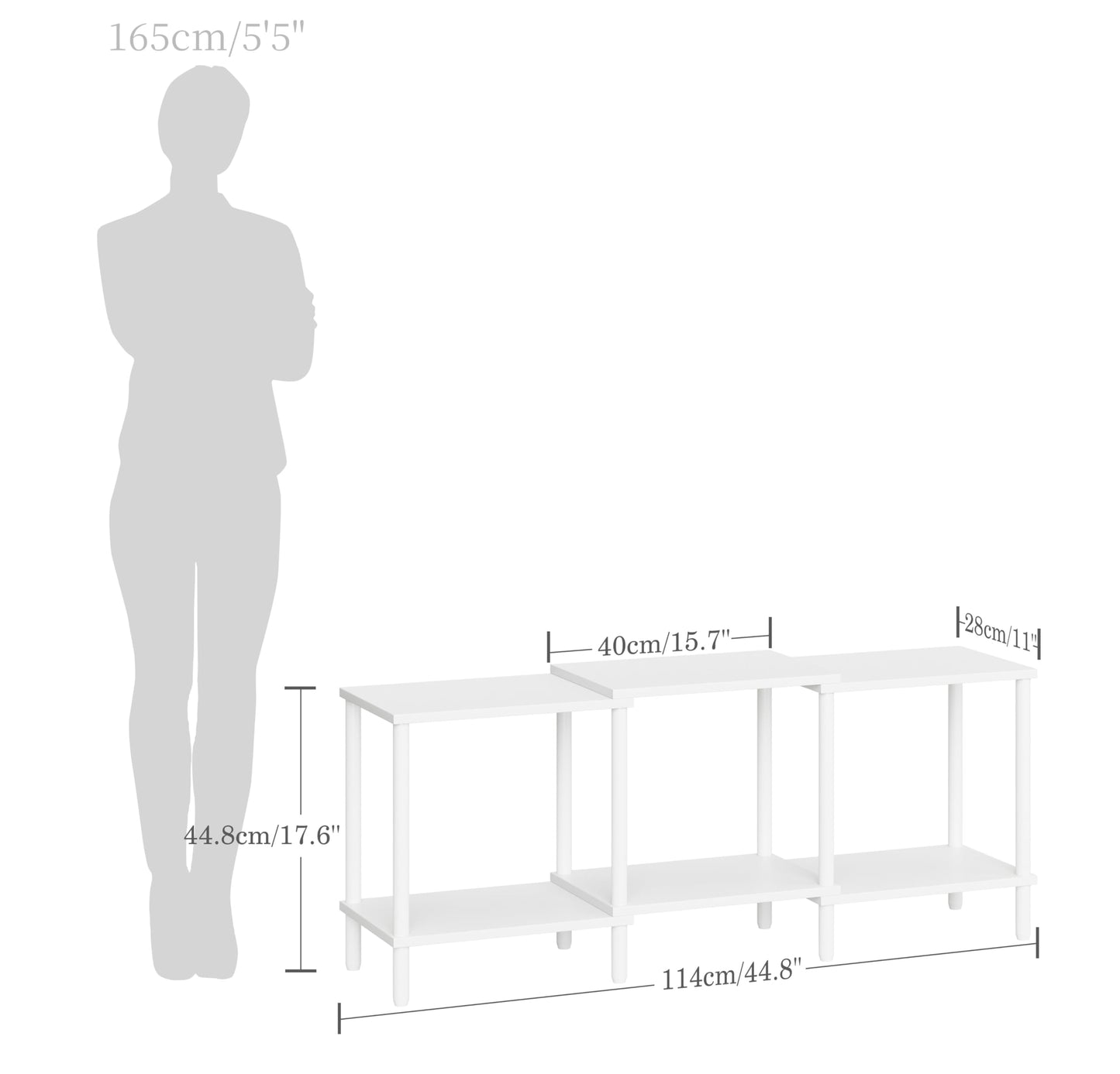 YAUKTAK TV Stand, Entertainment Center, Industrial TV Media Console Table with Open Storage Shelves, 2 Tier TV Cabinet for Living Room, Bedroom LTS107W
