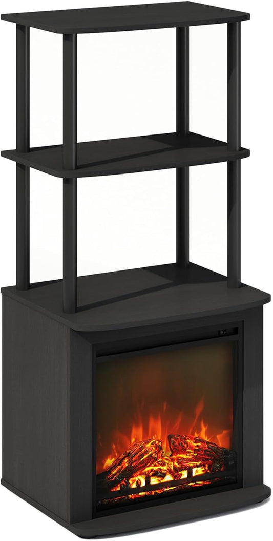 Furinno Turn-N-Tube Side Table, 3-Tier NO Heat Fireplace End Table