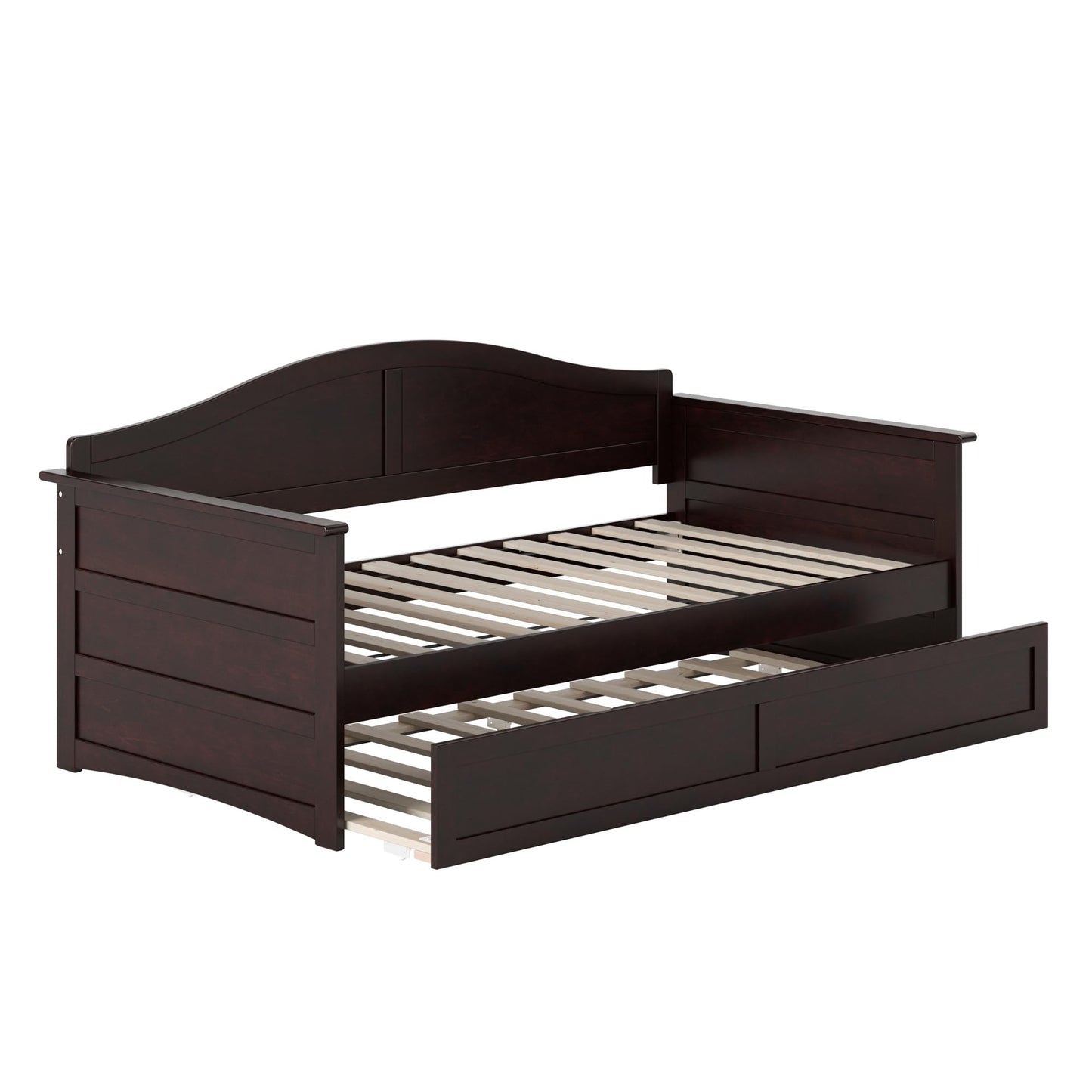 AFI, Acadia Twin Size Wood Daybed Frame with Twin Trundle, Espresso (Black)
