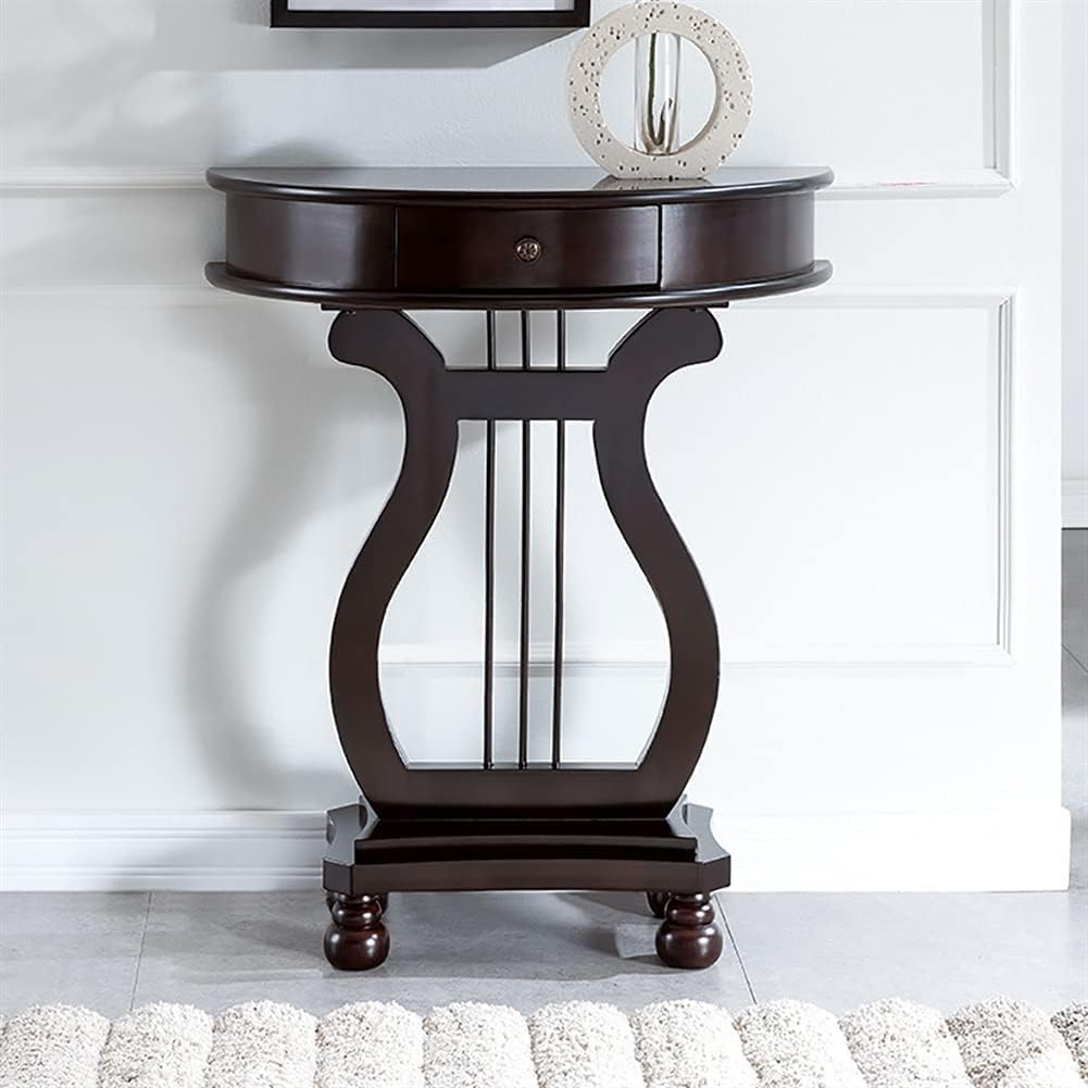 Sofa Tables Modern Wooden Console Table，Modern Wooden Semi Circular Console Table with Rectangular Base Wall Accent Table for Small Spaces Side Table for Hallway Entryway Table with Semi Cir