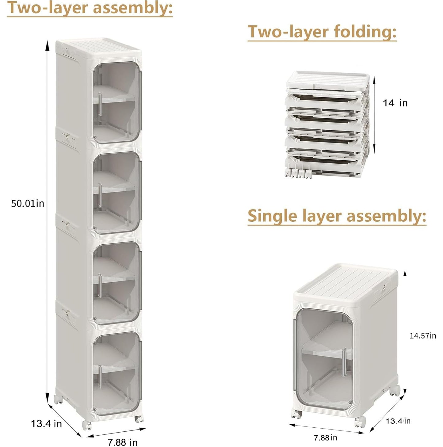 Lifelongpal 4-Tier Tall Narrow Storage Cabinet, Slim Bathroom Storage Cabinet with Adjustable Shelves and Wheels, Narrow Organizer for Small Space, Bathroom, Kitchen, Laundry, White