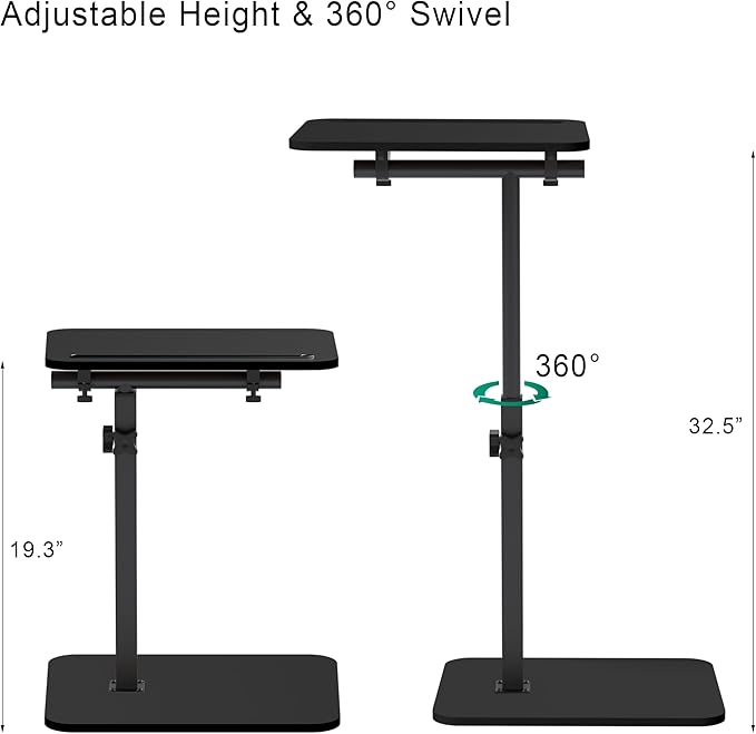 Black Side Tray Table for Couch