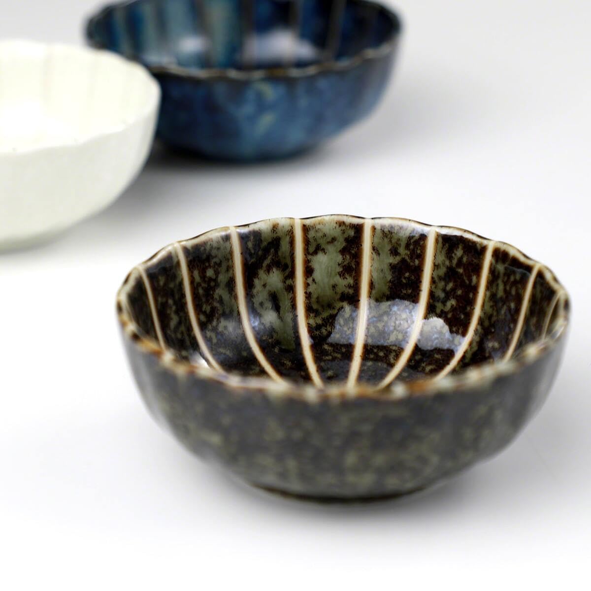 Asayu Japan Lotus Incense Holder for Sticks 4.1 inch (105mm), Traditional Made in Japan Ceramic Ash Catcher and Brass Incense Burner Set - Green Lotus