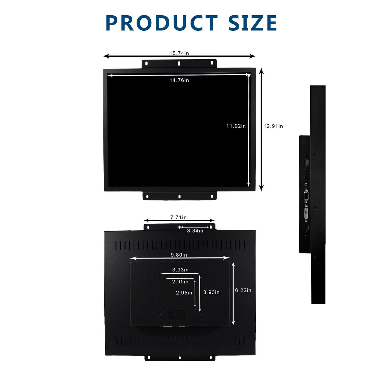 VSDISPLAY 19'' 1280x1024 IPS LCD Touchscreen Monitor 4:3 with VGA DVI Input for DIY Gaming/PC/Industrial Extra Display