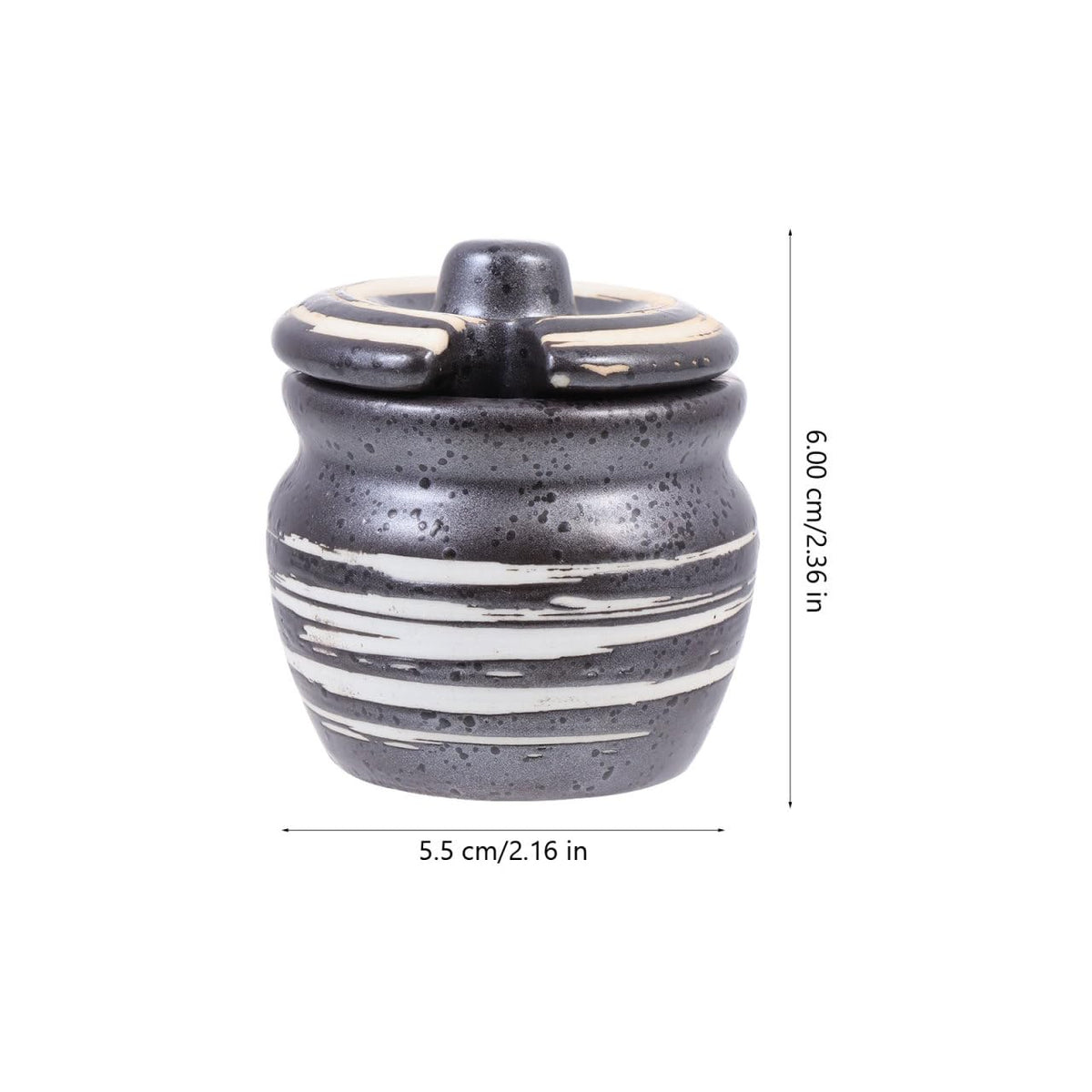Ceramic Compact Condiment Storage Pot Small Sushi Candy for Kitchen and Dining Table Use 2.36X2.16X2.16In