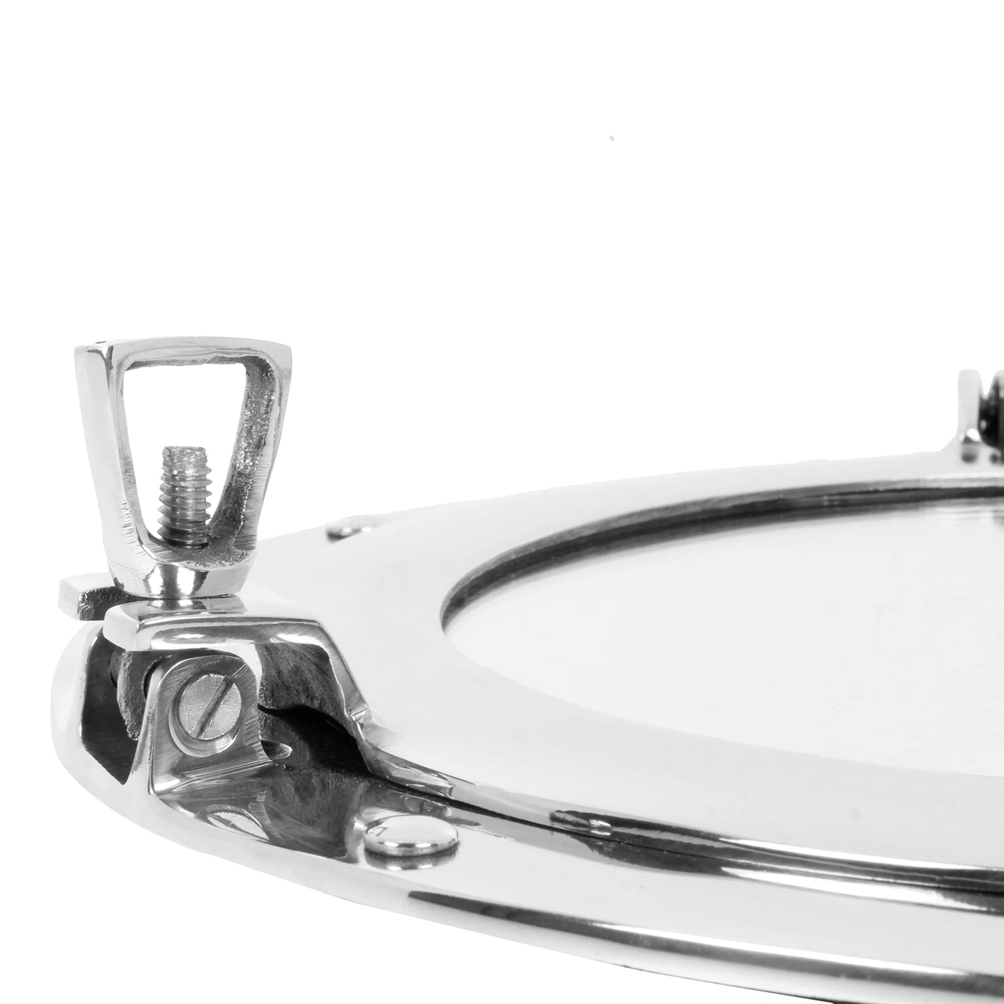 Handcrafted Trading Co. 11 Inch Nautical Porthole Mirror Chrome Finish – Decorative Rustic Accent Wall Mirror for Bathroom Living Room Bedroom Nautical Decor