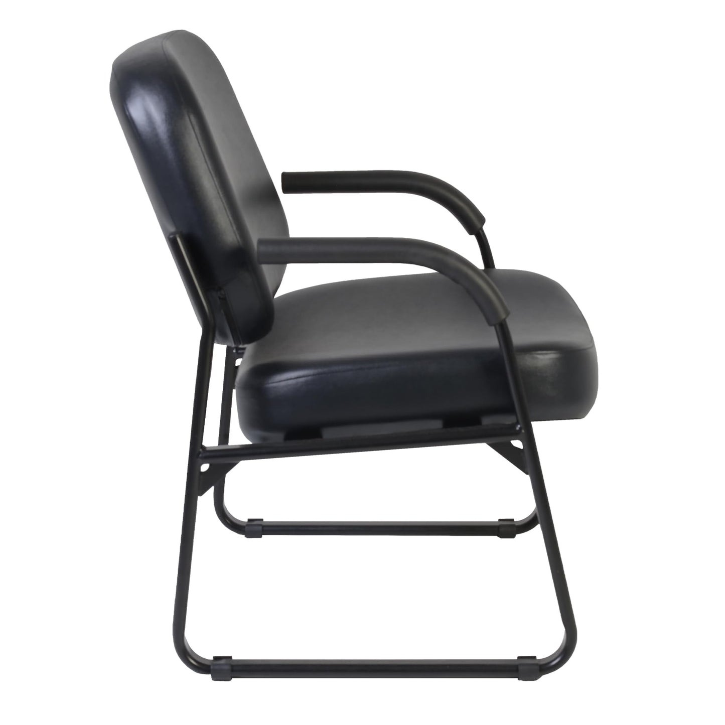 Romig Victor Big & Tall 400 LBS Guest and Reception Chair with Arms, Vinyl - Black
