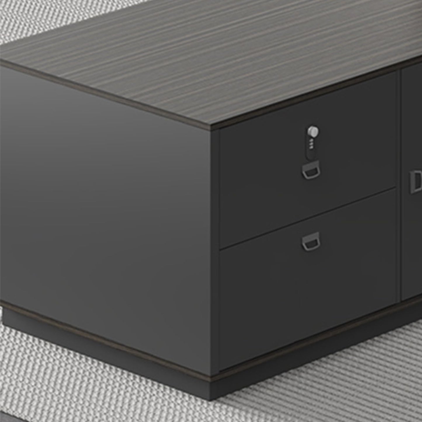LSIGHTUS L-Shaped Executive Desk with Storage Cabinet, Office Table Wood Office Desk for CEO Boss Manager with File Drawers Business Furniture Desk Workstation for Home Office